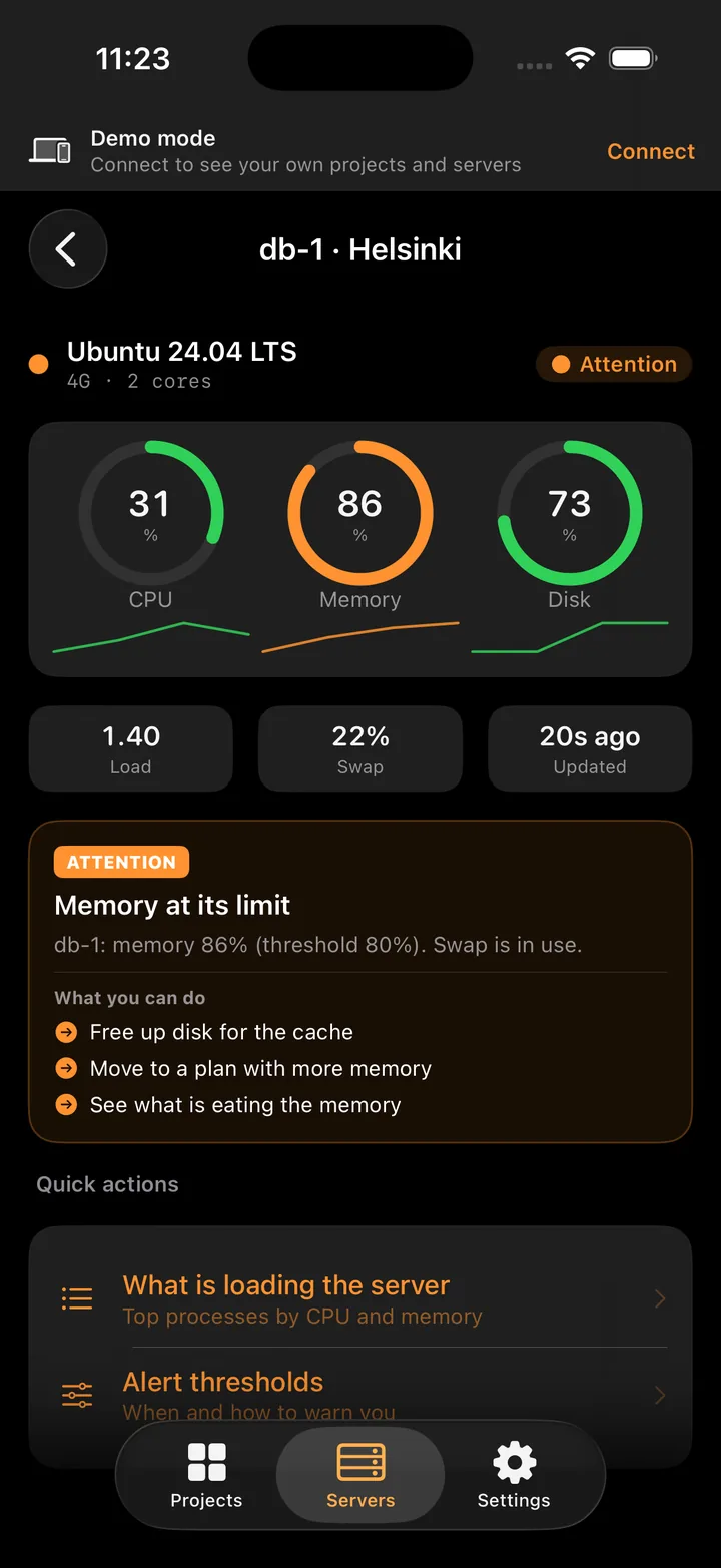 Server detail